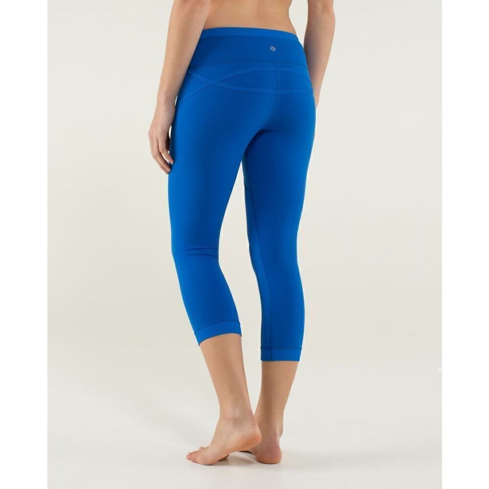 Lululemon Roll Out Crop Legging Baroque Blue Size 6 - Picture 3 of 13